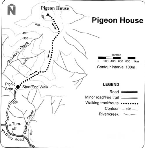Pigeon House Mountain Walk Map